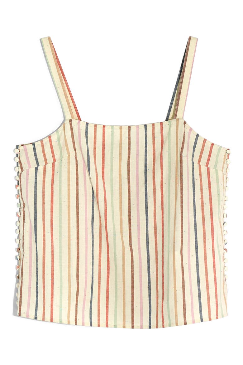 Flecked Rainbow Stripe Side Button Camisole, Alternate, color, NEBS STRIPE PEARL IVORY