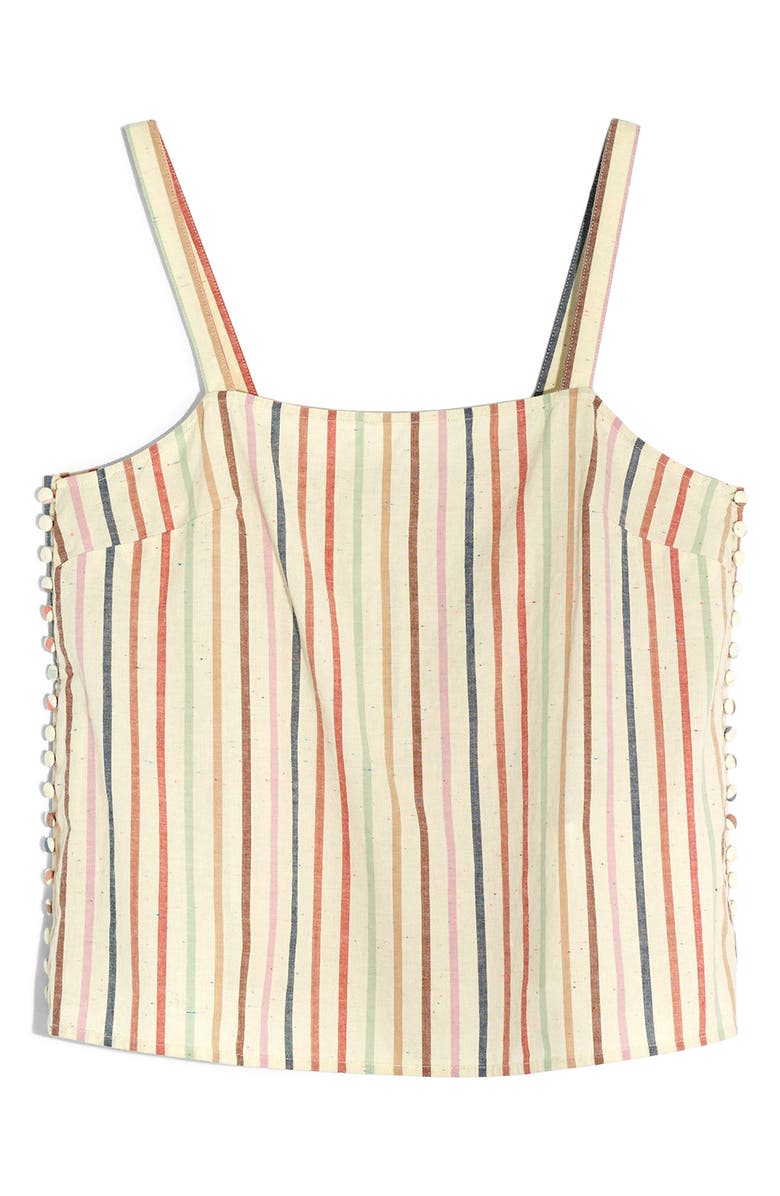 Madewell Flecked Rainbow Stripe Side Button Camisole, Alternate, color, 