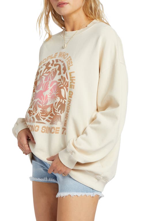 Shop Billabong Ride In Cotton Blend Graphic Sweatshirt In White Cap 2