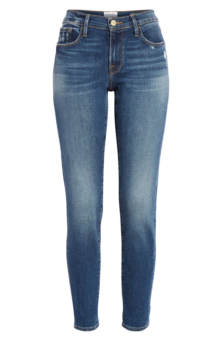 FRAME Le Garcon Ankle Boyfriend Jeans, Alternate, color, Azure