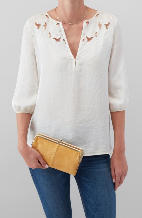 Hobo Lauren Leather Double Frame Clutch In Yellow