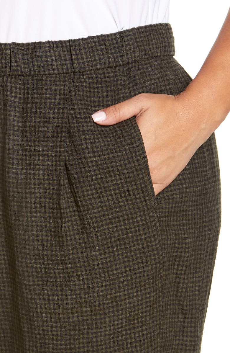 Eileen Fisher Pucker Organic Linen Crop Lantern Pants, Alternate, color, 