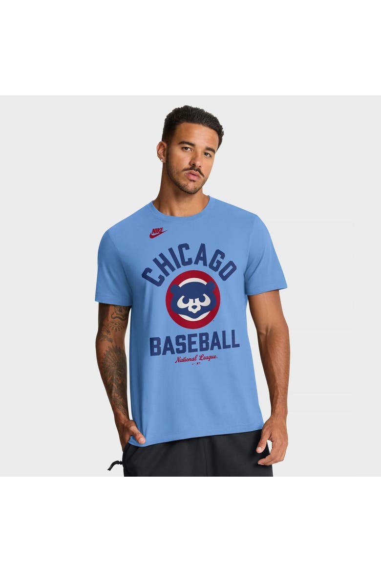 Men's Nike Light Blue Chicago Cubs Cooperstown Collection T-Shirt, Main, color, Light Blue