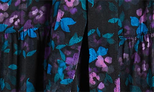 Cloth & Stone Floral Belted Tiered Minidress In Blue