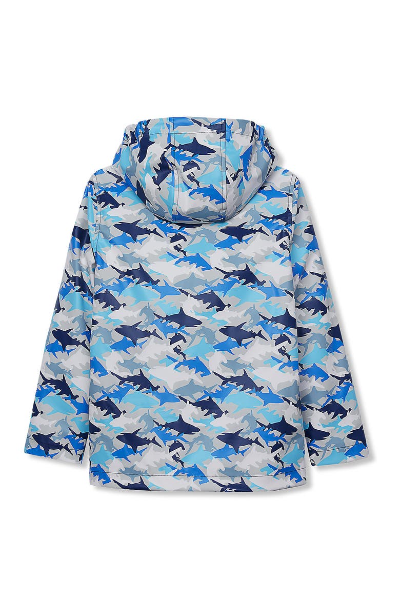 Kids Magic Print Rain Jacket, Alternate, color, Sharks/Gray