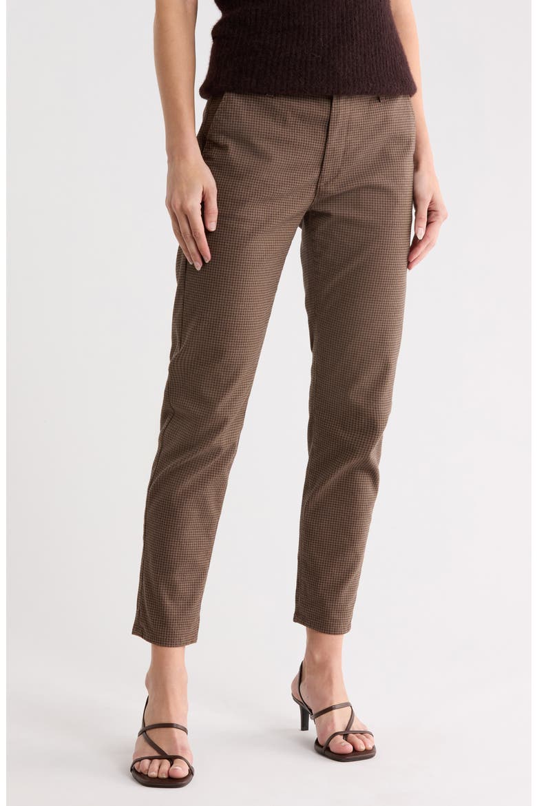 Caden Gingham Tapered Casual Pants, Main, color, PIXIE GINGHAM TAUPE MULTI