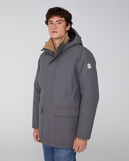Quartz Co. Bennett | Hooded Insulated Winter Jacket In Steel Grey