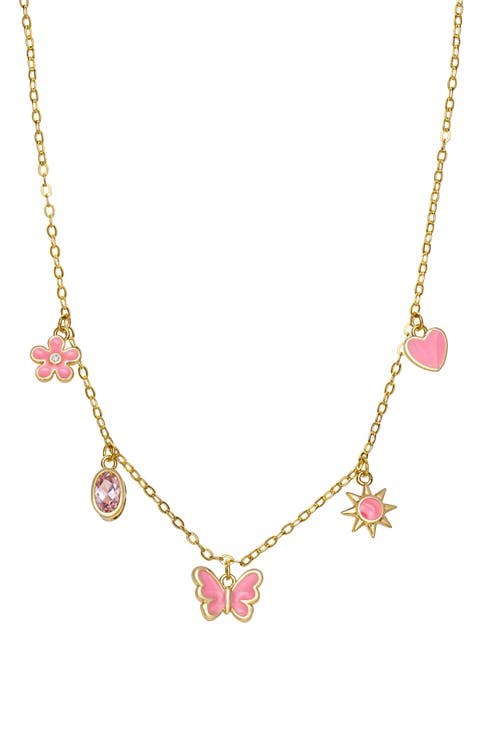 Kids' Enamel & Cubic Zirconia Charm Necklace