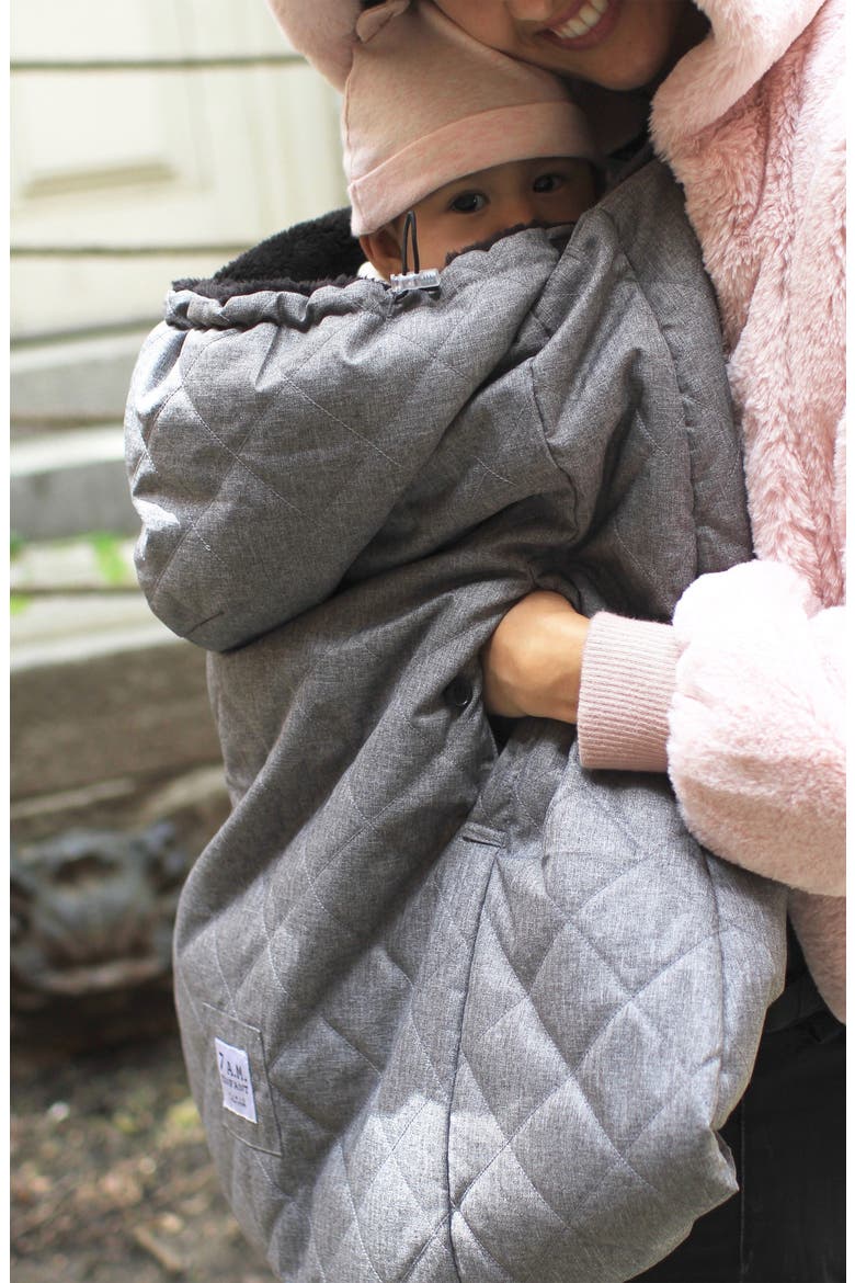 7. A.M. Enfant K-Poncho 3-in-1 Baby Carrier Cover, Alternate, color, HEATHER GREY PLUSH