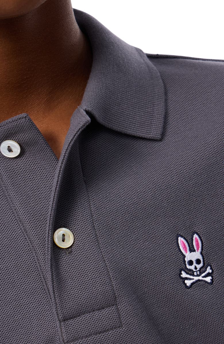 Psycho Bunny Kids' Classic Piqué Knit Polo, Alternate, color, Blackened Pearl