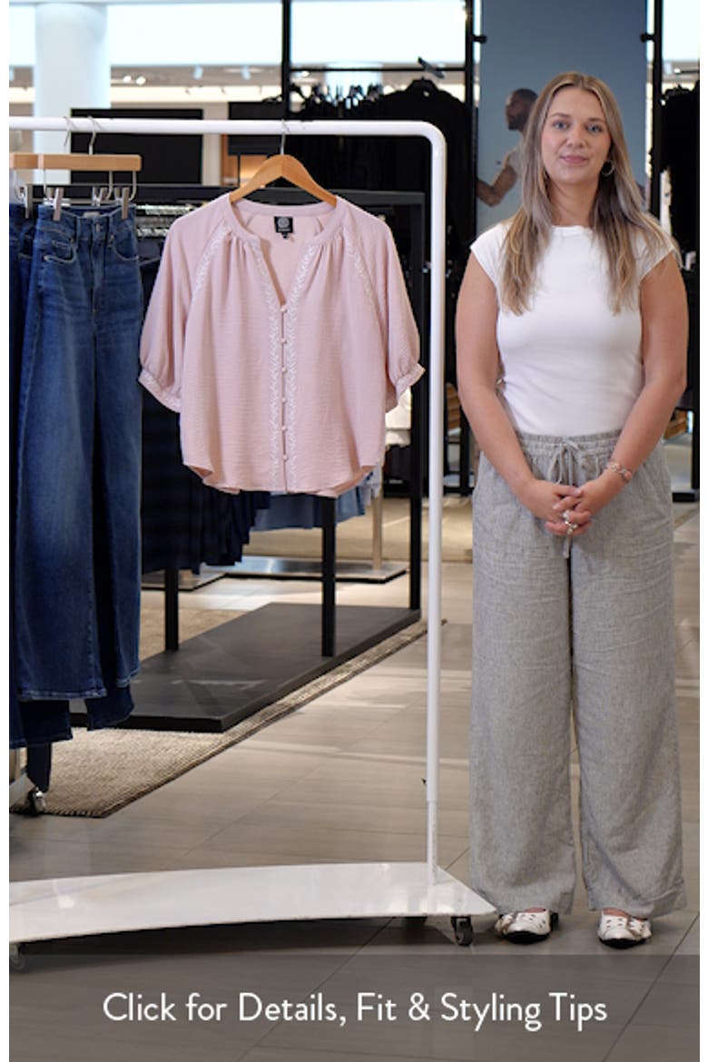 Embroidered Button-Up Top video
