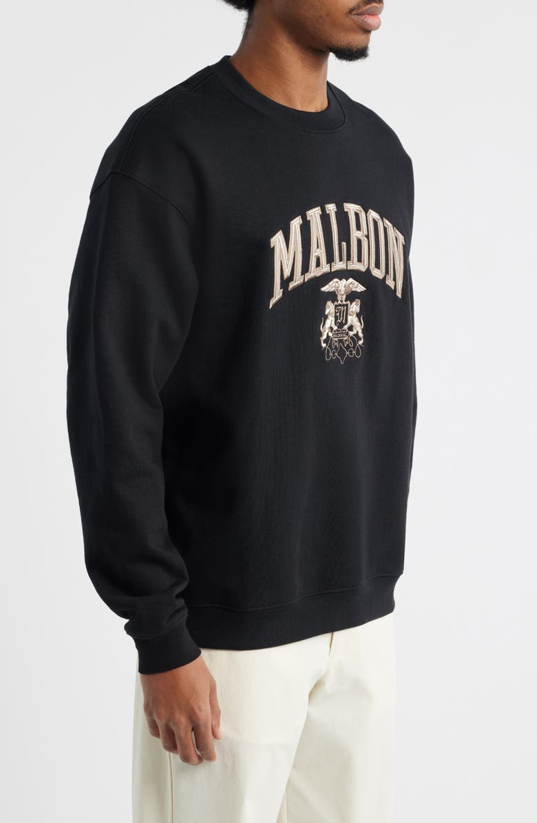 Malbon Golf Range Oxford Cotton Sweatshirt, Alternate, color, Black