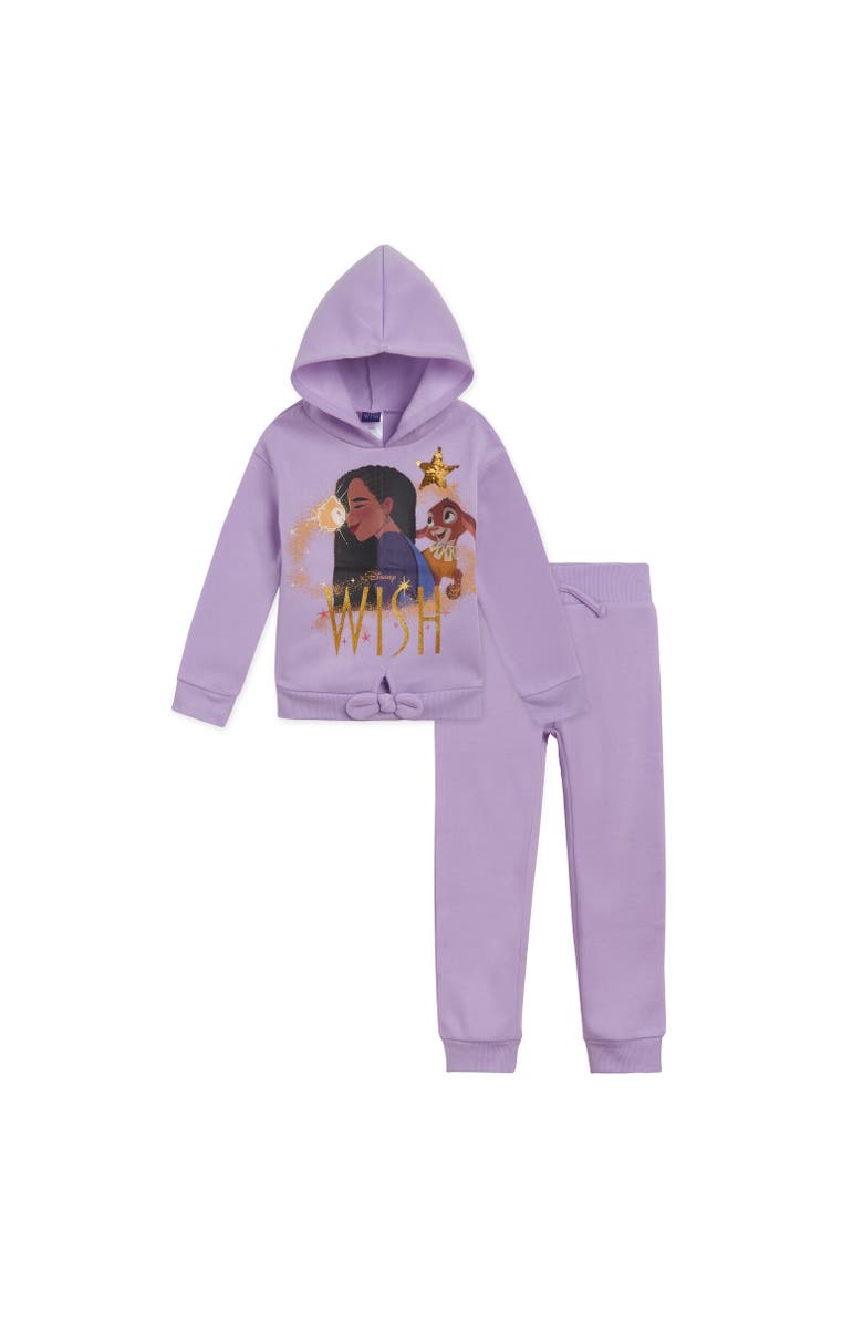 Disney Wish Fleece Hoodie & Pants Set, Main, color, Purple