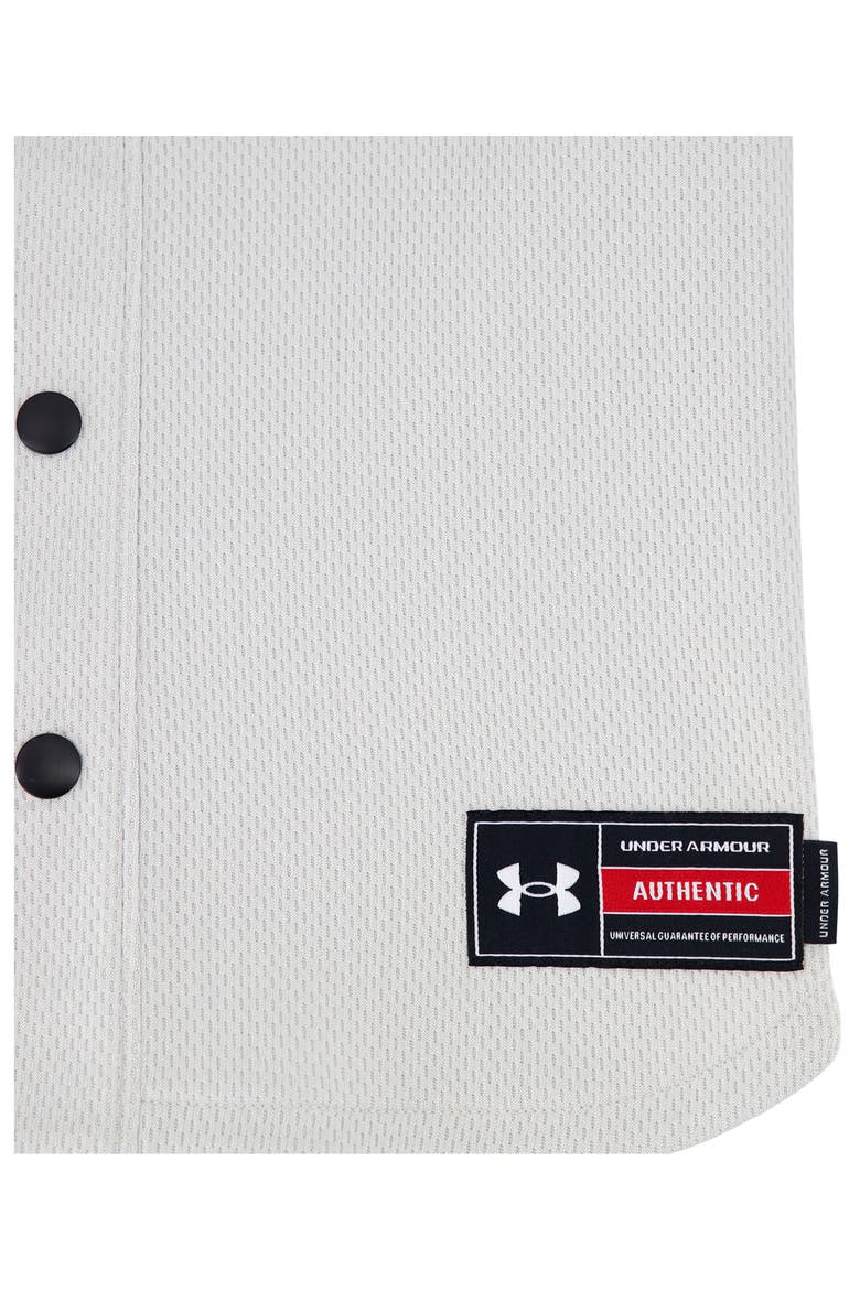 Kids' UA Hooded Snap-Up Baseball Jersey, Alternate, color, SUMMIT WHITE
