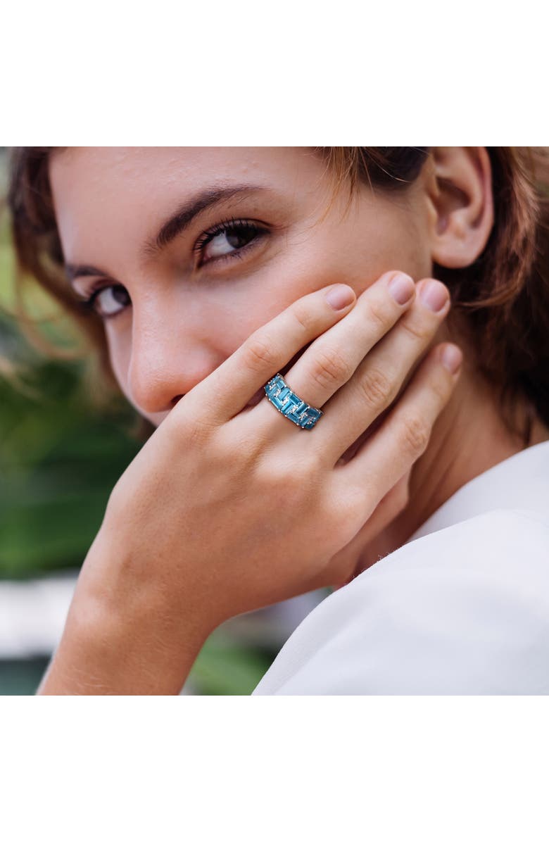 Julianna B. Blue Topaz & Diamond Eternity Band 10k, Alternate, color, 