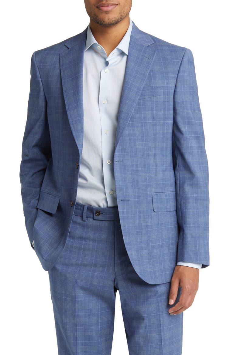 Jay Slim Fit Plaid Stretch Wool Suit, Alternate, color, LIGHT BLUE
