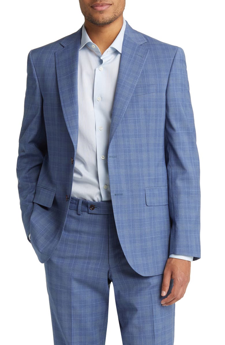 Ted Baker London Jay Slim Fit Plaid Stretch Wool Suit, Alternate, color, 