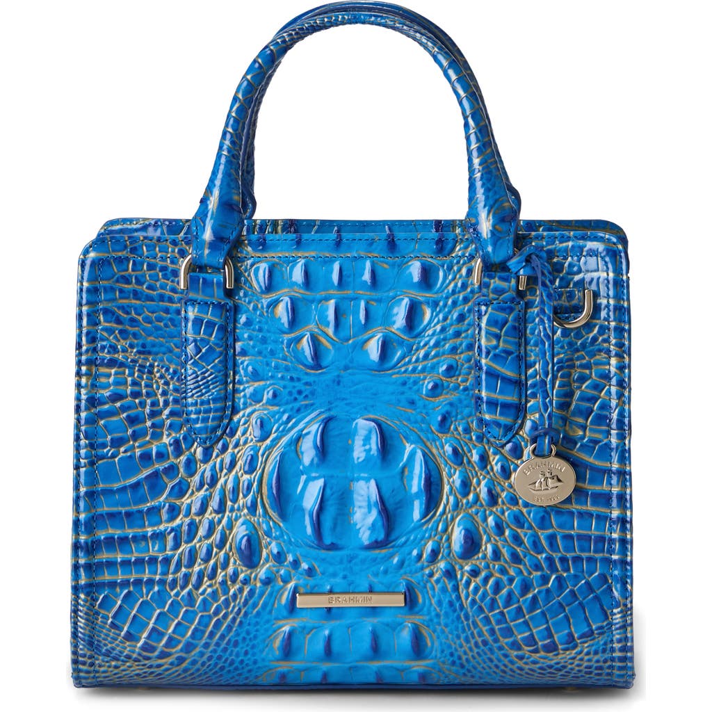 Brahmin Cami Croc Embossed Leather Satchel