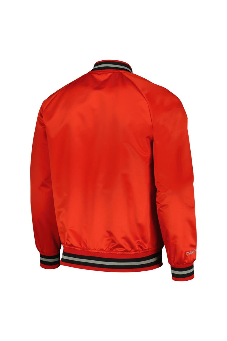 Men's Mitchell & Ness Red Toronto Raptors Hardwood Classics  Throwback Wordmark Raglan Full-Snap Jacket, Alternate, color, Red