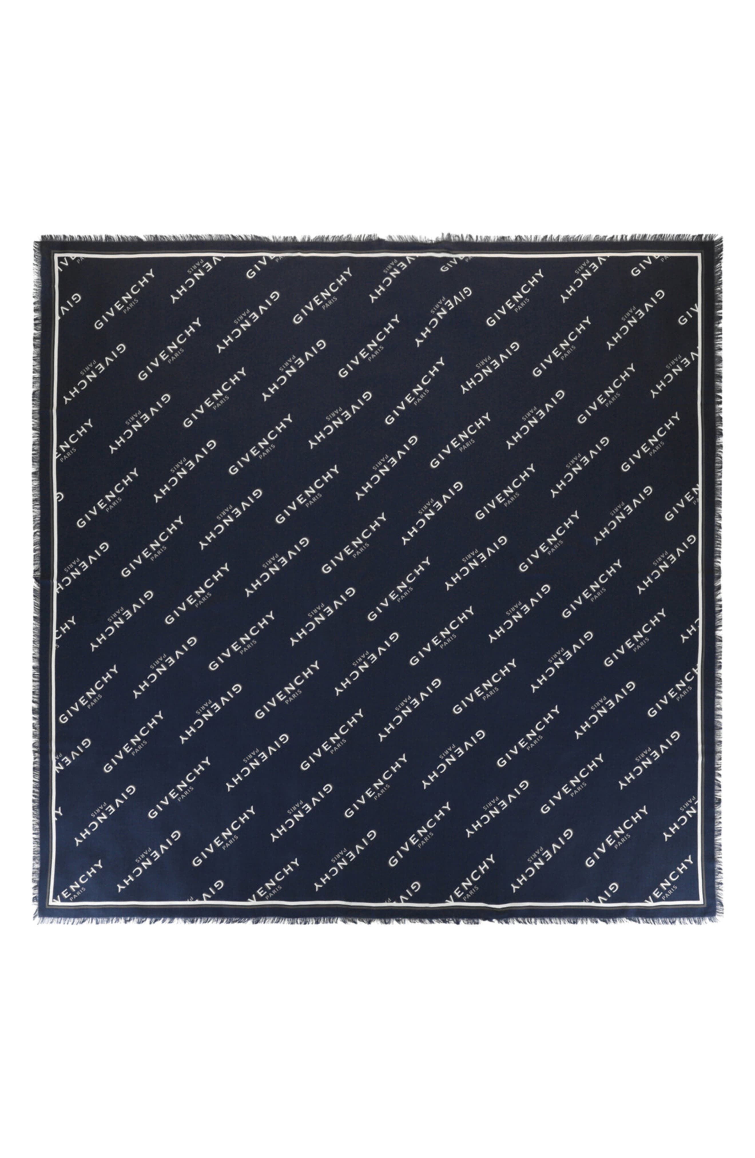 Logo Shadow Wool & Silk Scarf
