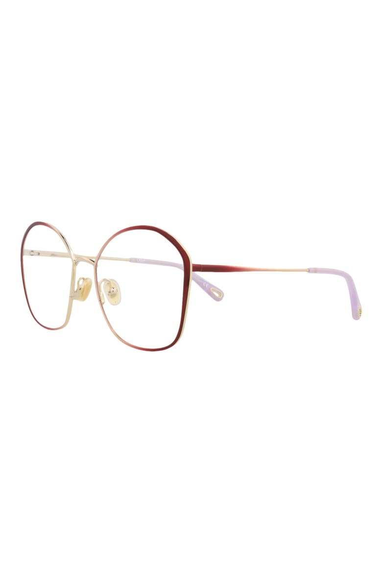 57mm Square Optical Glasses, Alternate, color, BURGUNDY BURGUNDY TRANSPARENT