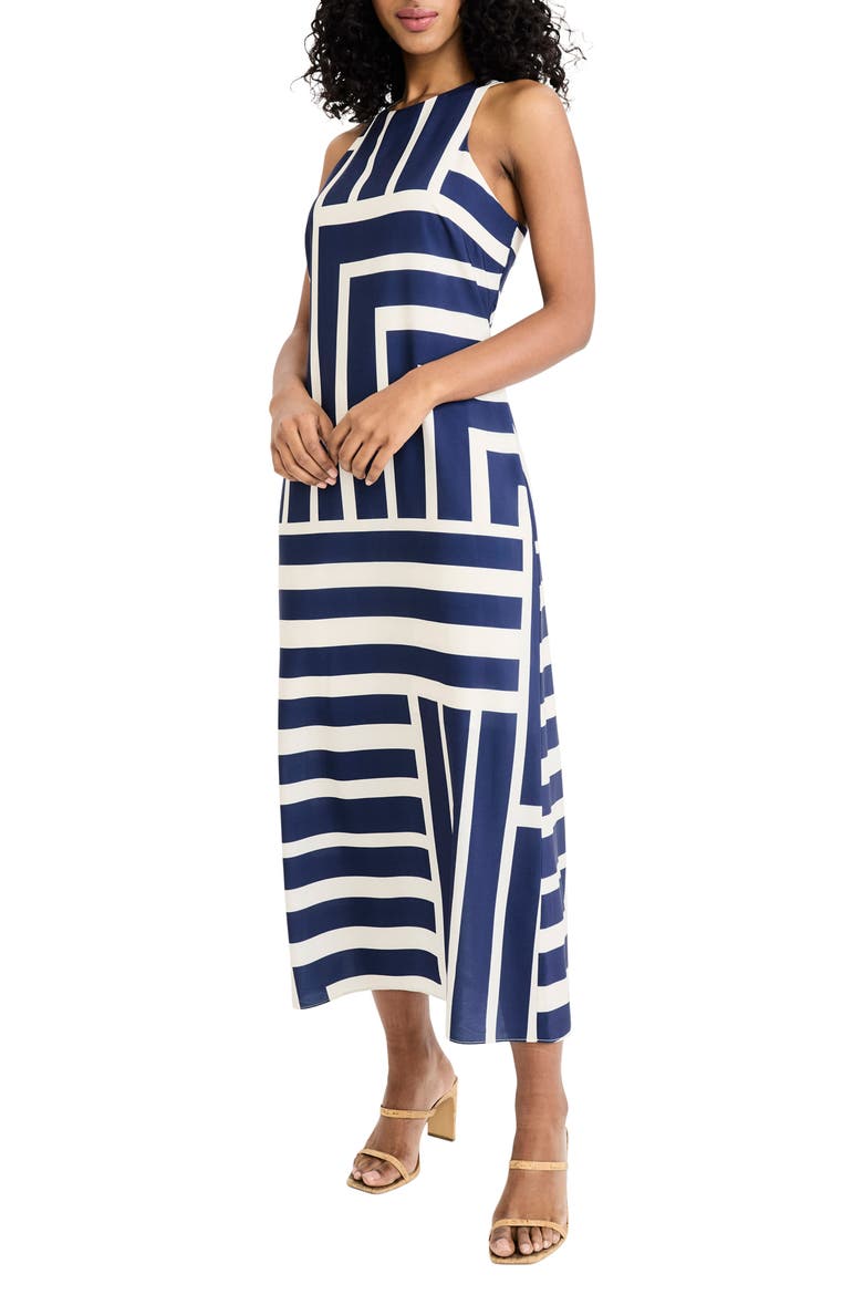 Stripe Maxi Dress, Alternate, color, CREAM/ NAVY