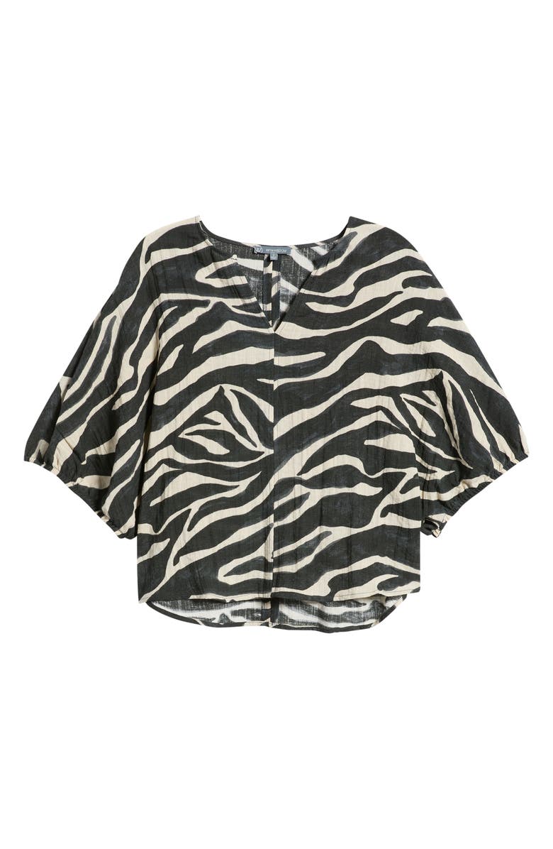 Wit & Wisdom Dolman Bubble Sleeve Top, Alternate, color, Charcoal/ Ecru