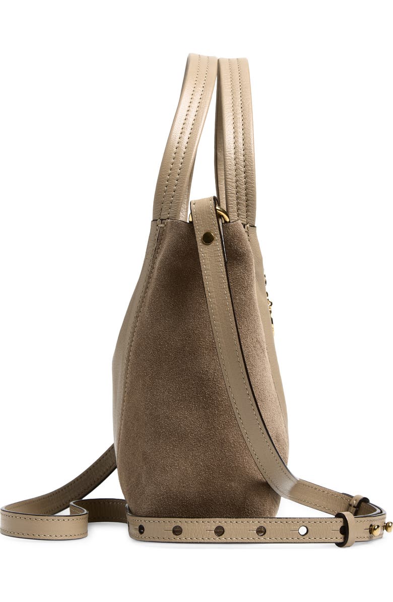 Chloé Small Chloé Spin Leather & Suede Tote, Alternate, color, Boyish Brown
