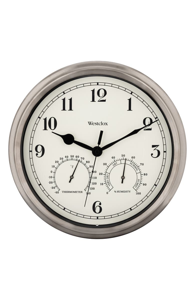 Westclox Wall Clock, Main, color, Silver