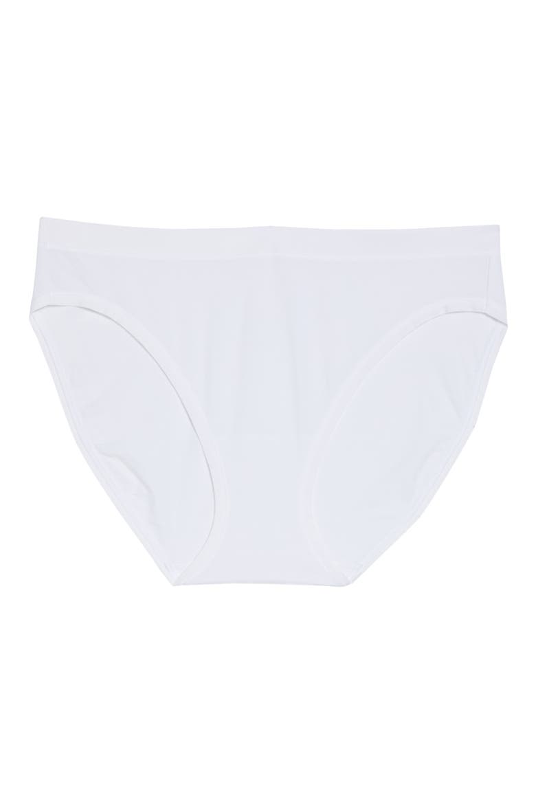 Understated Cotton Blend Bikini, Alternate, color, WHITE