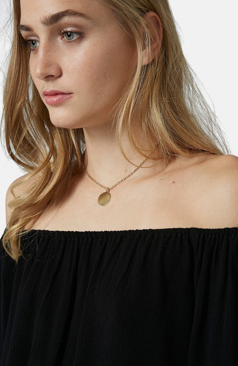 Topshop Off the Shoulder Top, Alternate, color,