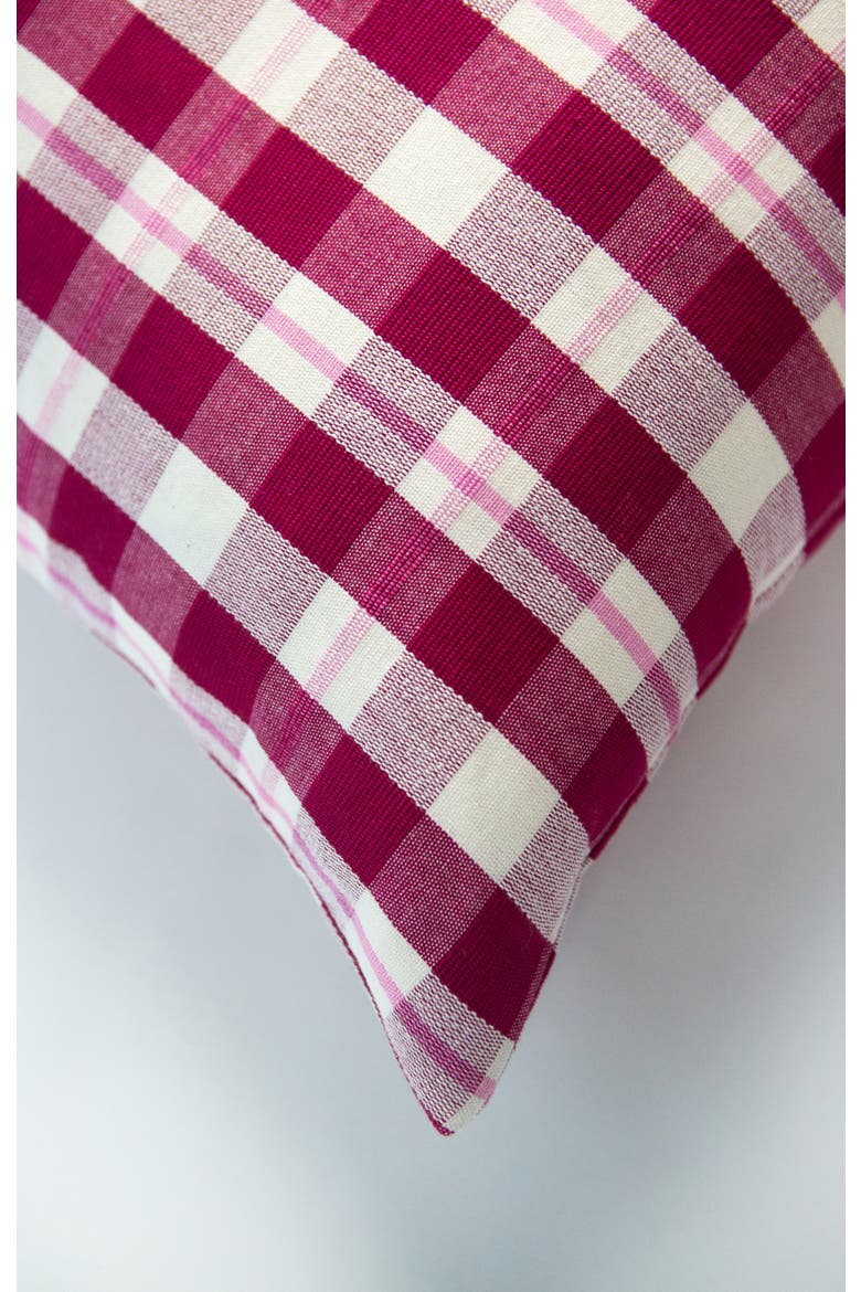 Handwoven Abigail Cranberry Cotton Throw Pillow, Alternate, color, Red