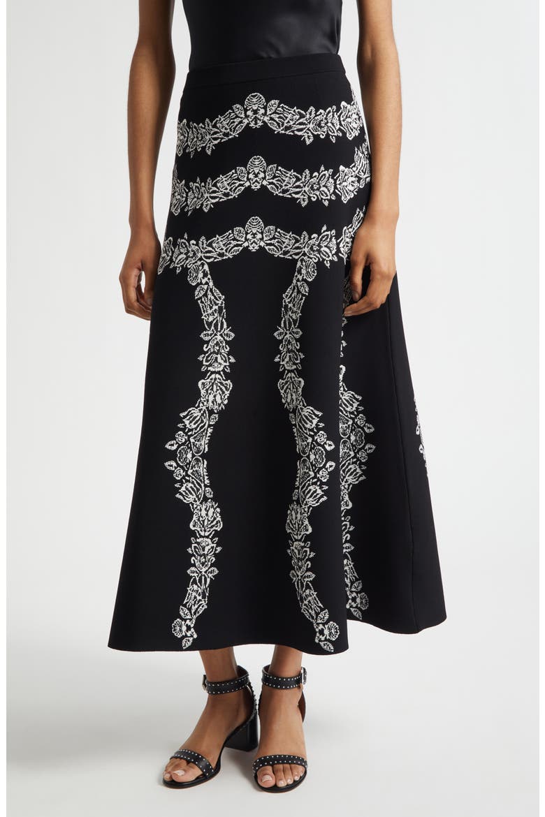 Valencia Jacquard Maxi Skirt, Main, color, NOIR