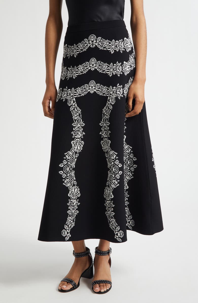 Ulla Johnson Valencia Jacquard Maxi Skirt, Main, color, Noir