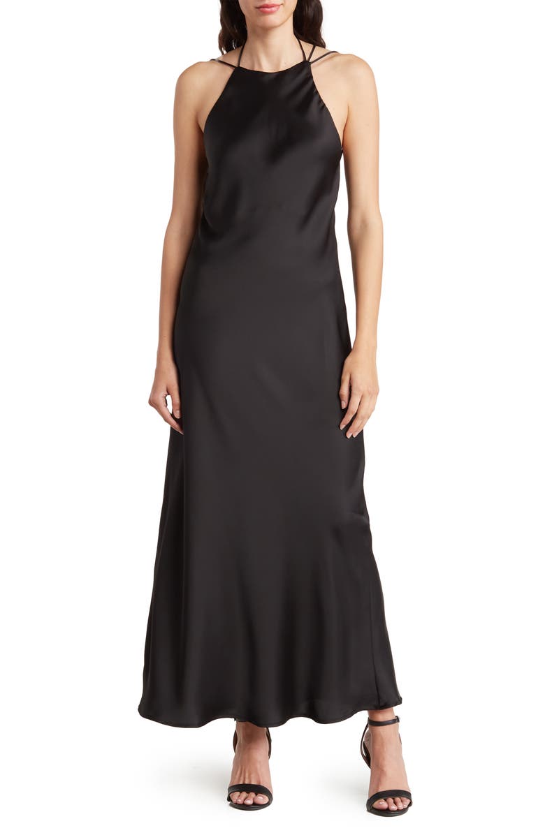 Know One Cares Satin Bias Cut Maxi Dress, Main, color,