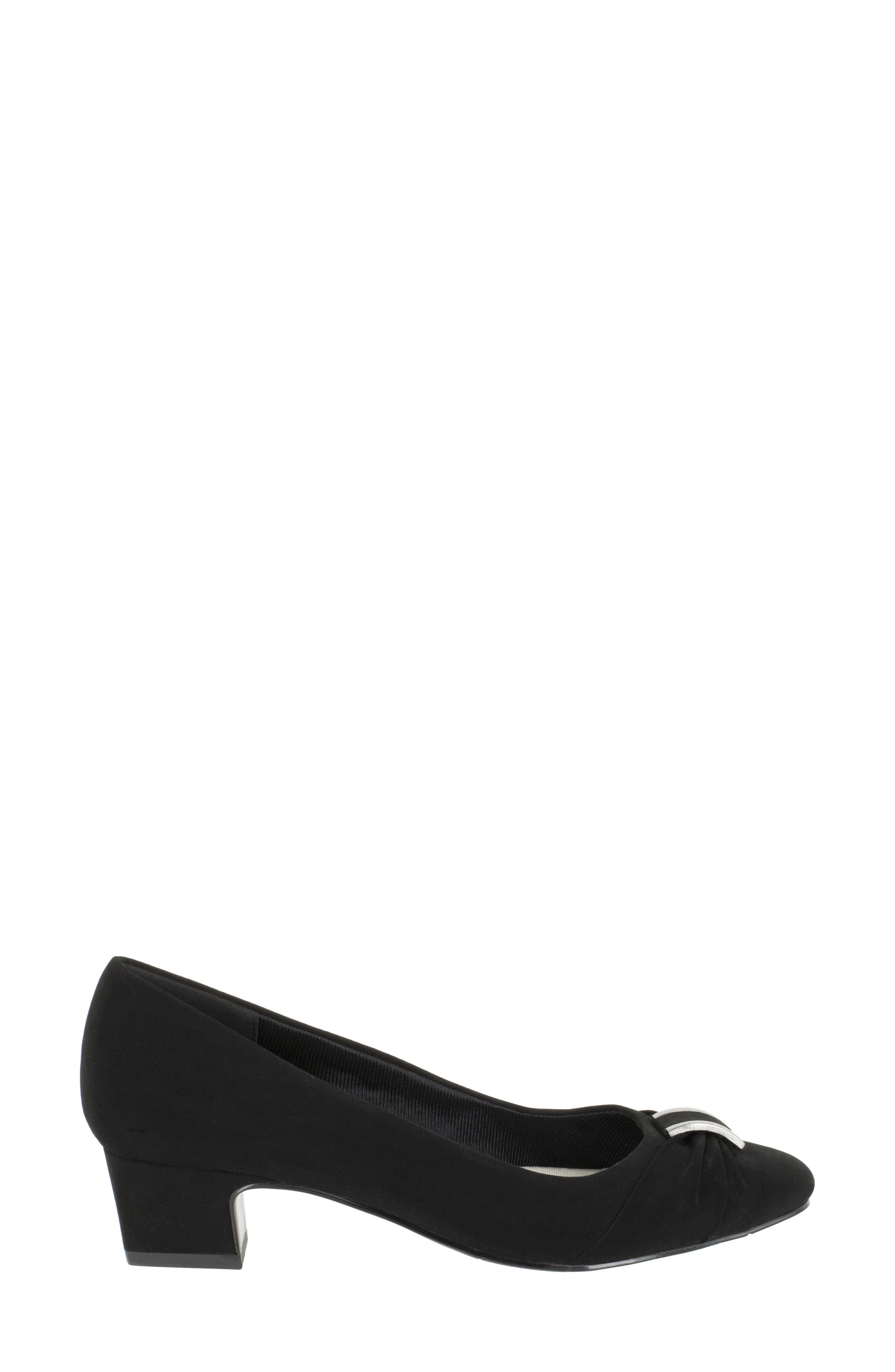 EASY STREET Eloise Ruched Block Heel Pump - Multiple Widths Available, Alternate, color, Black Lamy