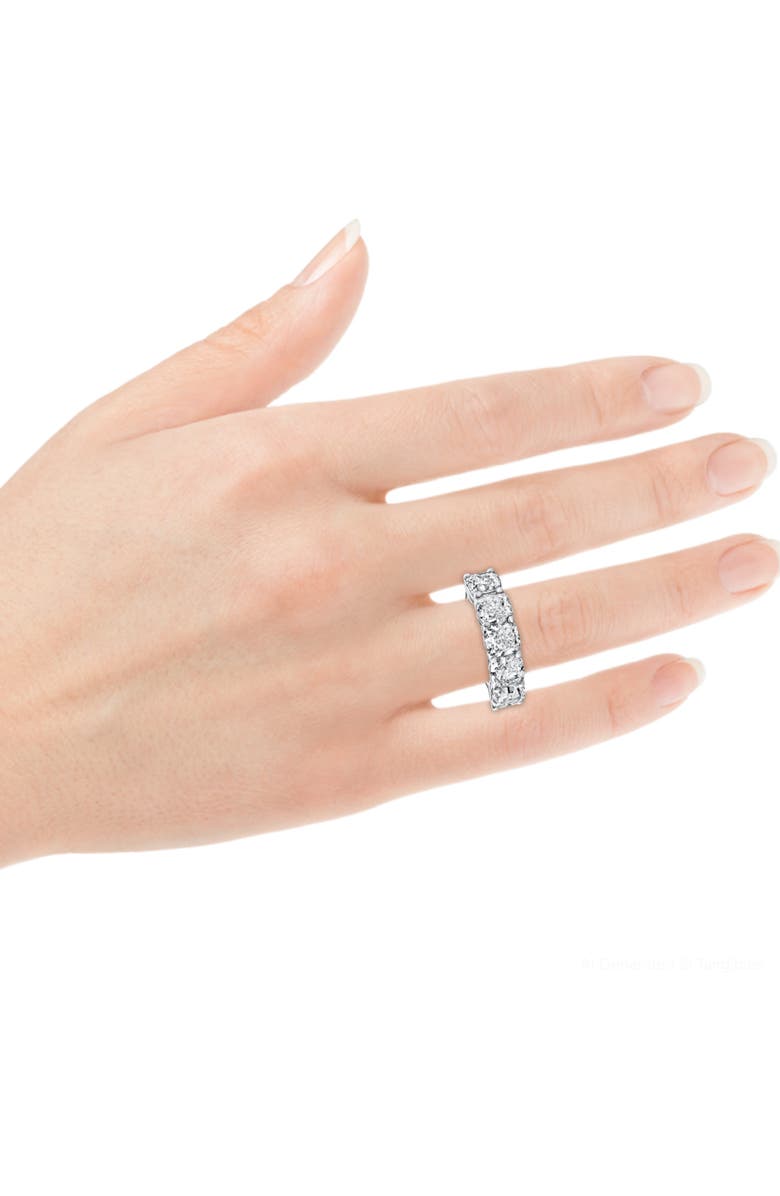 Bliss Diamond 5 1/4Ct Cushion Cut 5-Stone Diamond Wedding Anniversary Ring 14k Gold Lab Grown, Alternate, color, 14K White Gold