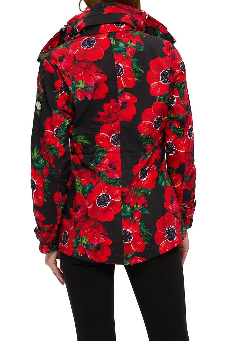 Lightweight Zip Jacket, Concealed Hood, Alternate, color, BLACK POPPY