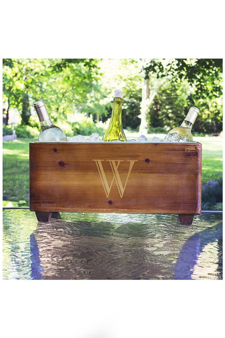 Monogram Wood Wine Trough, Alternate, color, L