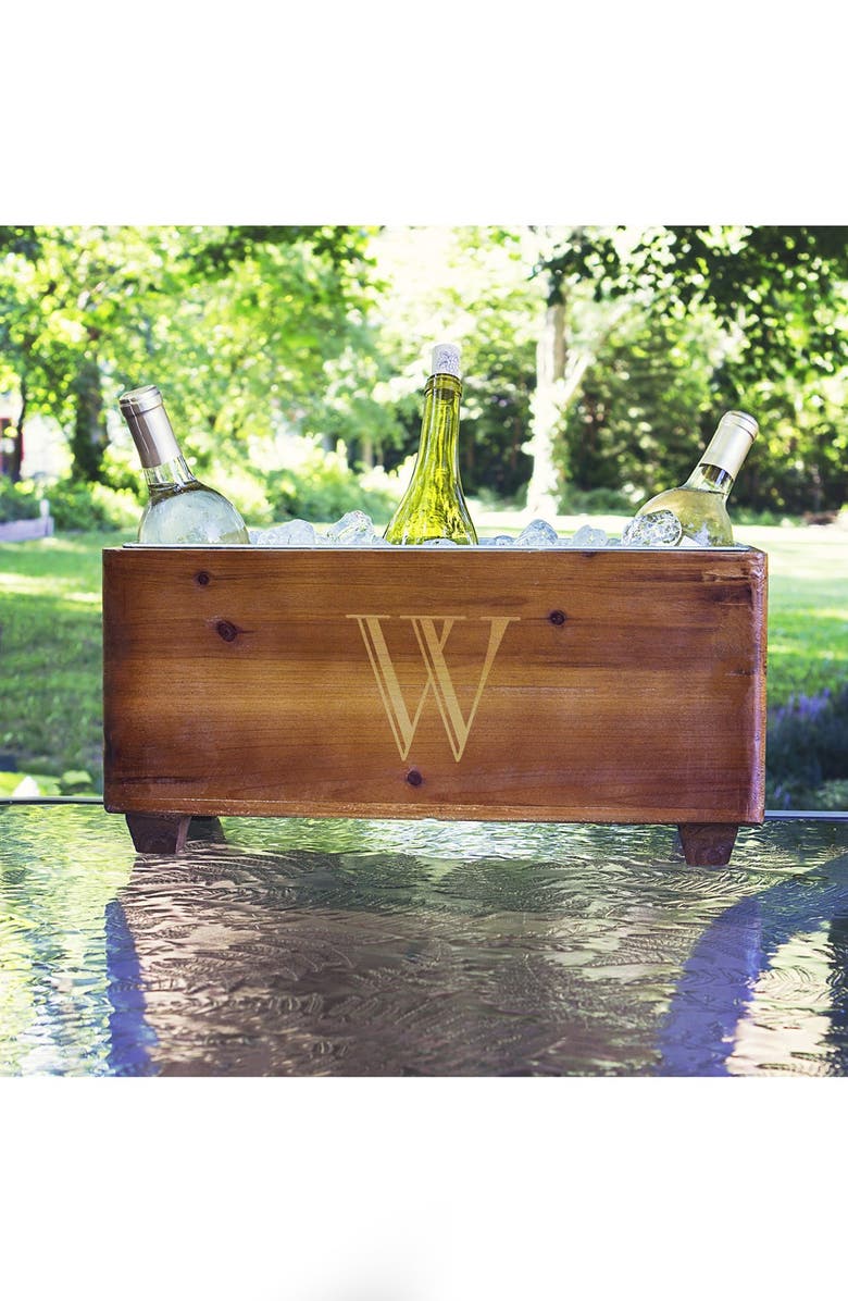 Cathy's Concepts Monogram Wood Wine Trough, Alternate, color, 