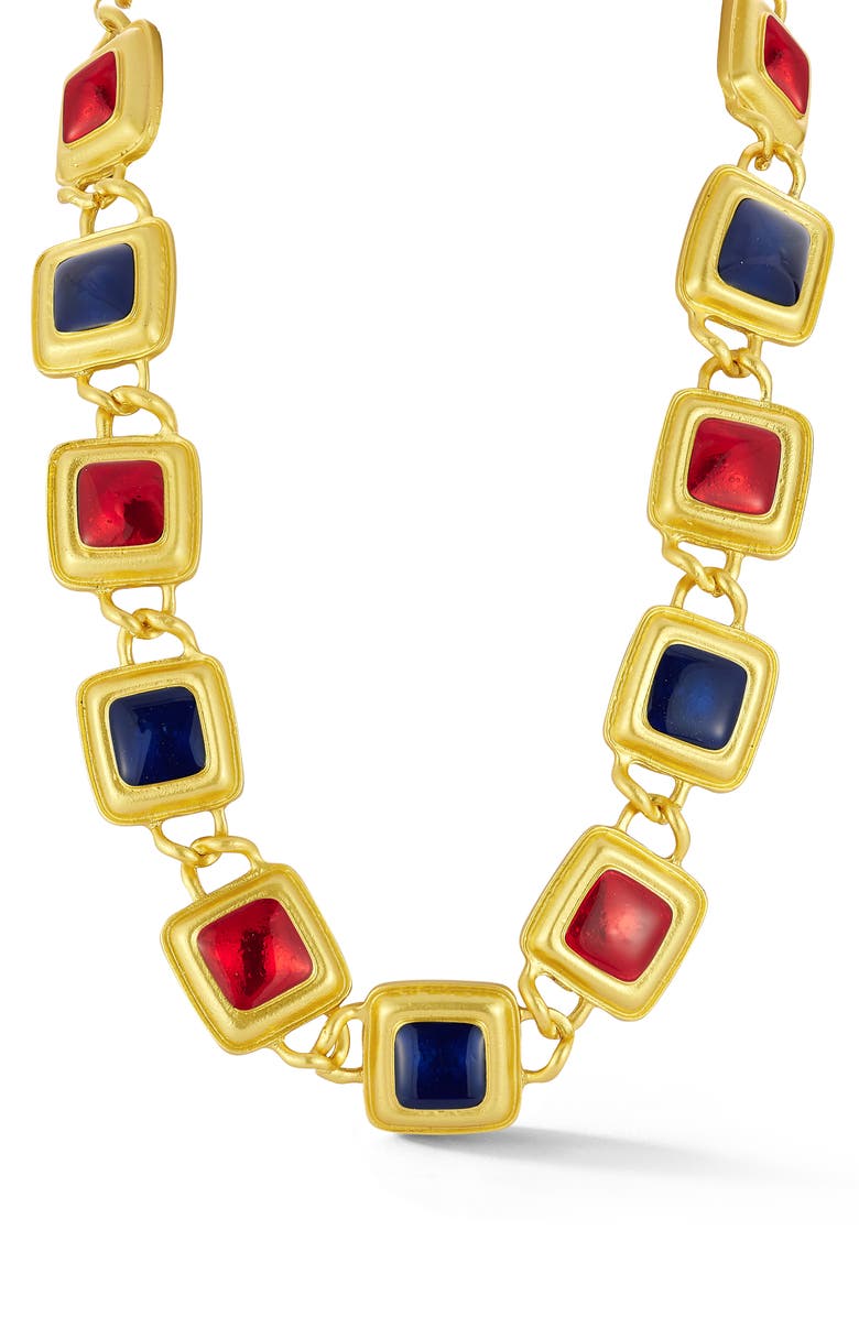 SPHERA MILANO Square Link Necklace, Main, color, Gold