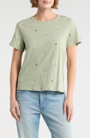 Lucky Brand Embroidered Cotton T-Shirt