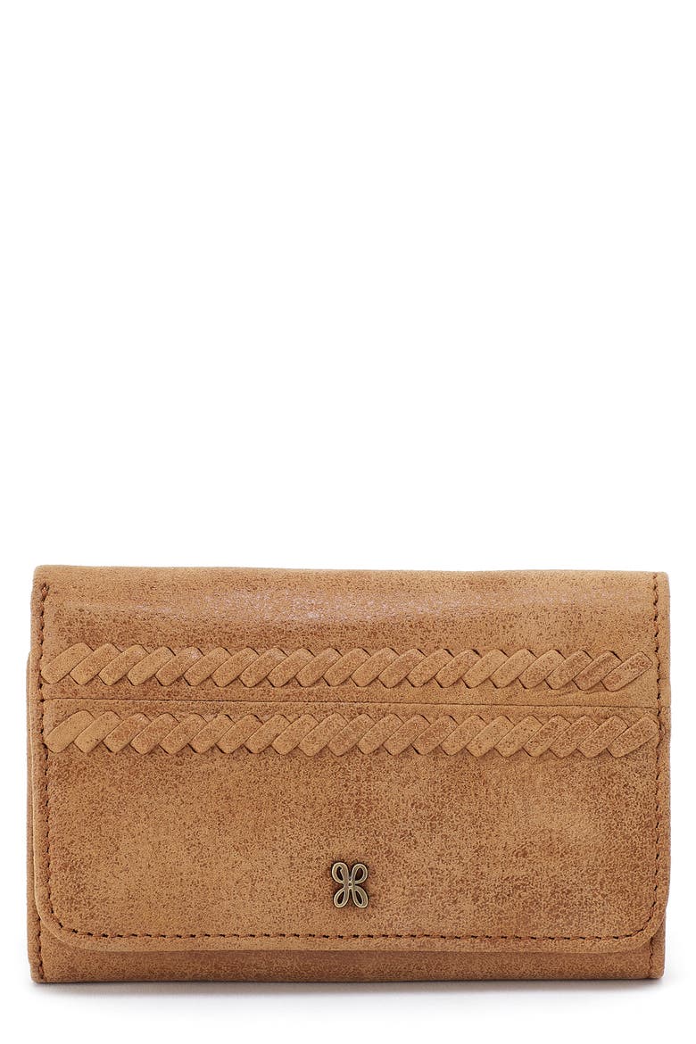 Jill Leather Trifold Wallet, Main, color, WHISKEY