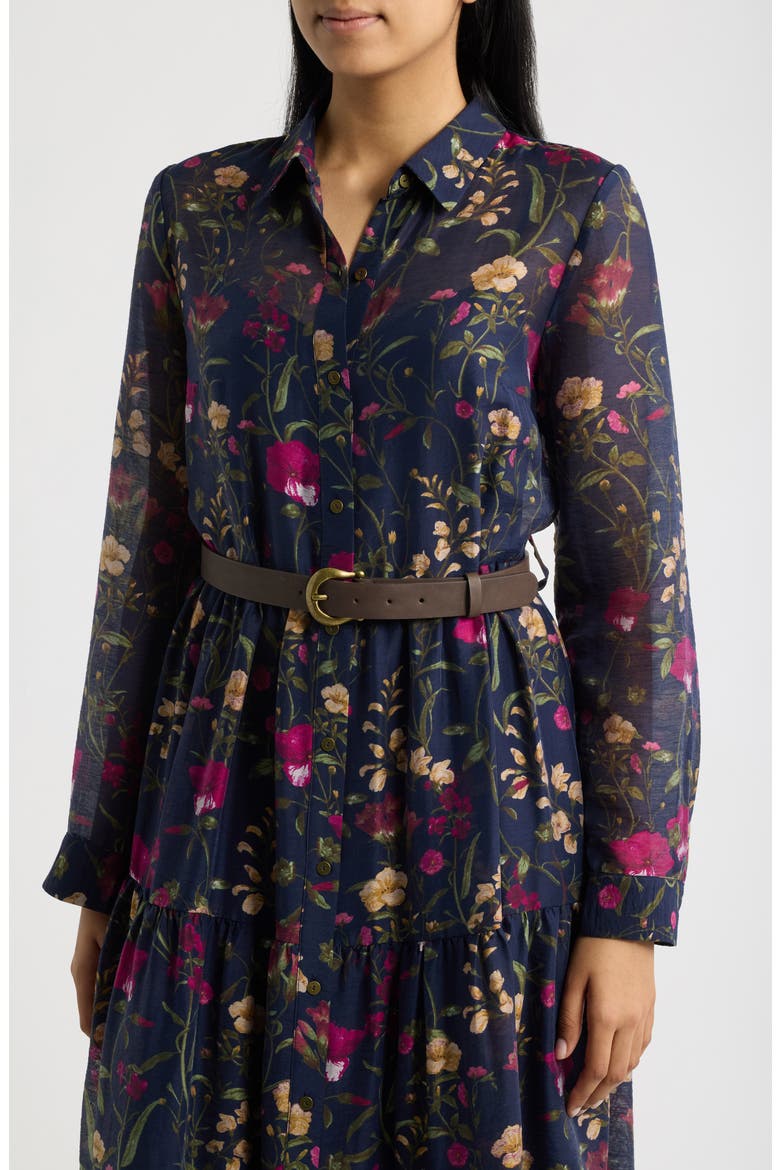 Belted Long Sleeve Shirtdress, Alternate, color, CLASSIC NAVY 407