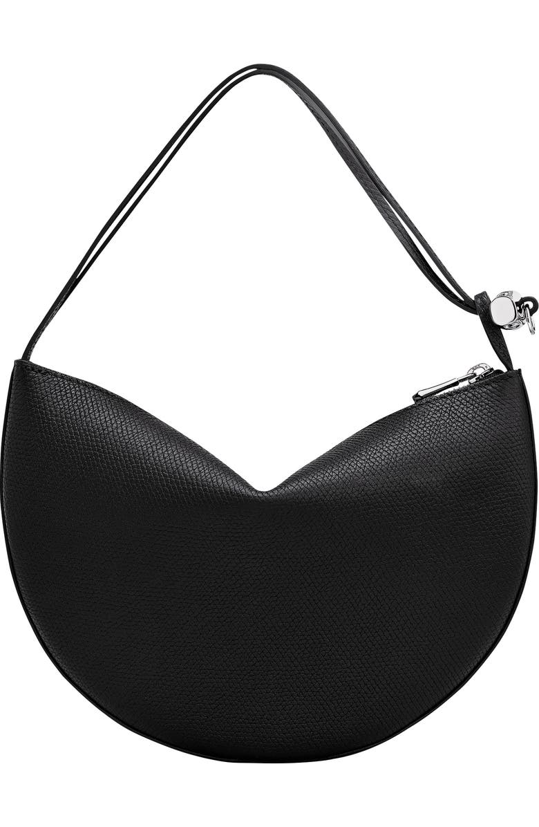 Longchamp Le Roseau Leather Wristlet Clutch, Alternate, color, Black