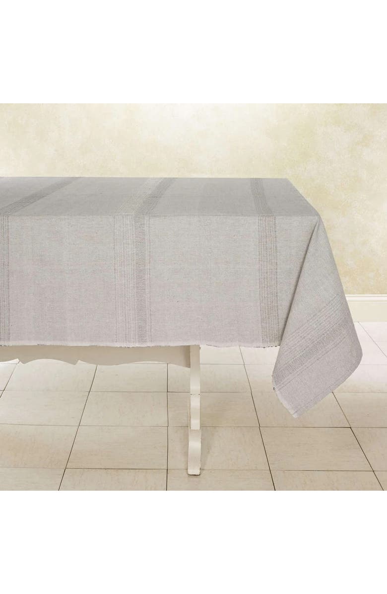 Sustainable Threads Ecoloom Handwoven Cotton Tablecloth, Main, color, Sea Salt - 90" X 60"