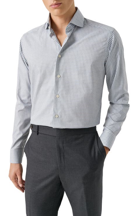 Contemporary Fit Mélange Check Dress Shirt (Regular & Big)