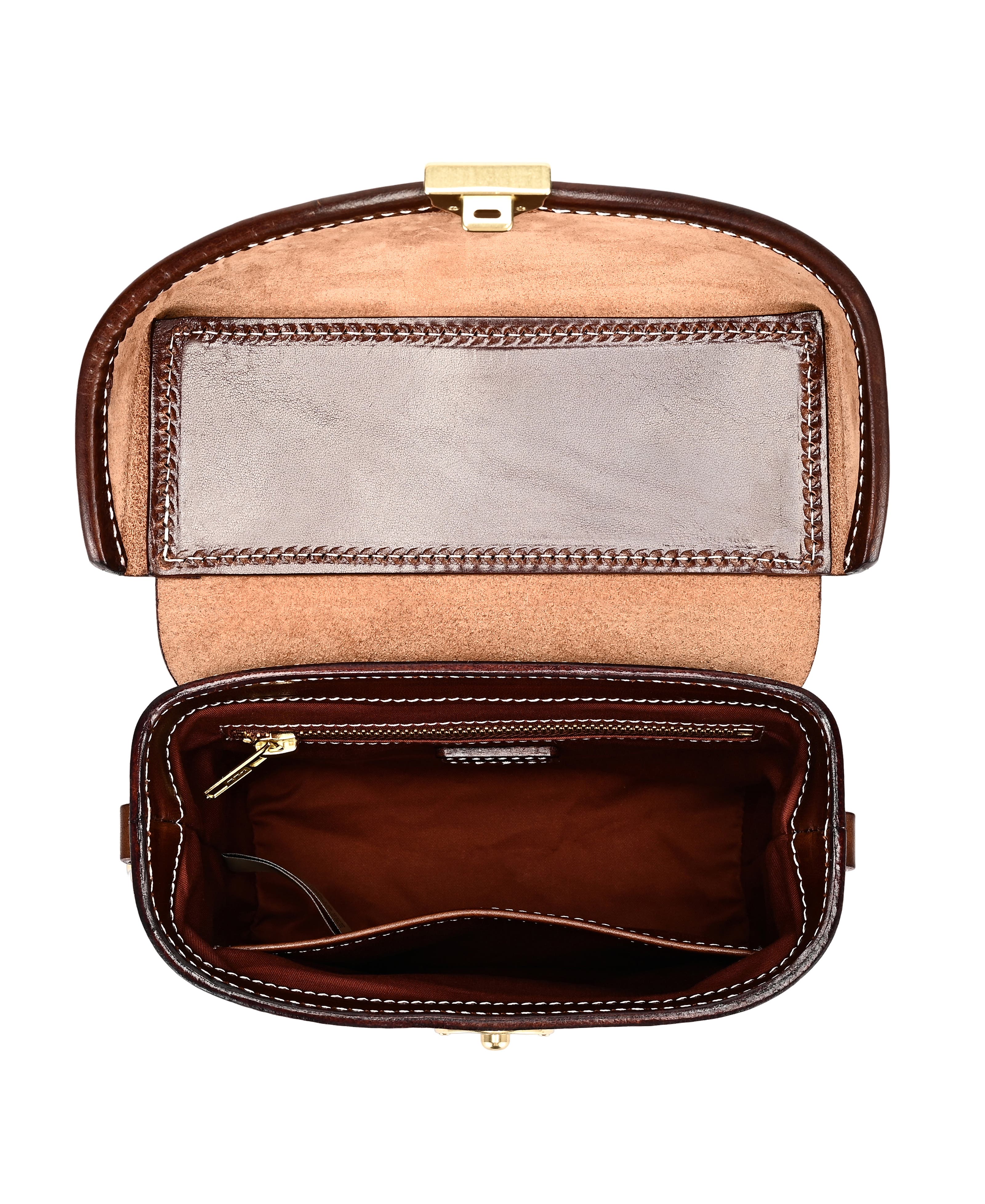 Azalea Genuine Leather Vintage Box Crossbody, Alternate, color, Taupe