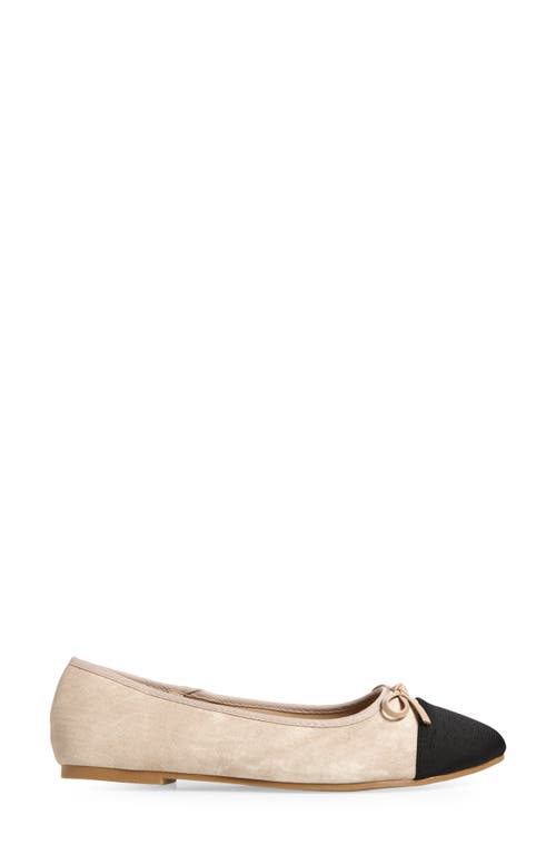 T Tahari Geneva Cap Toe Ballet Flat In Natural
