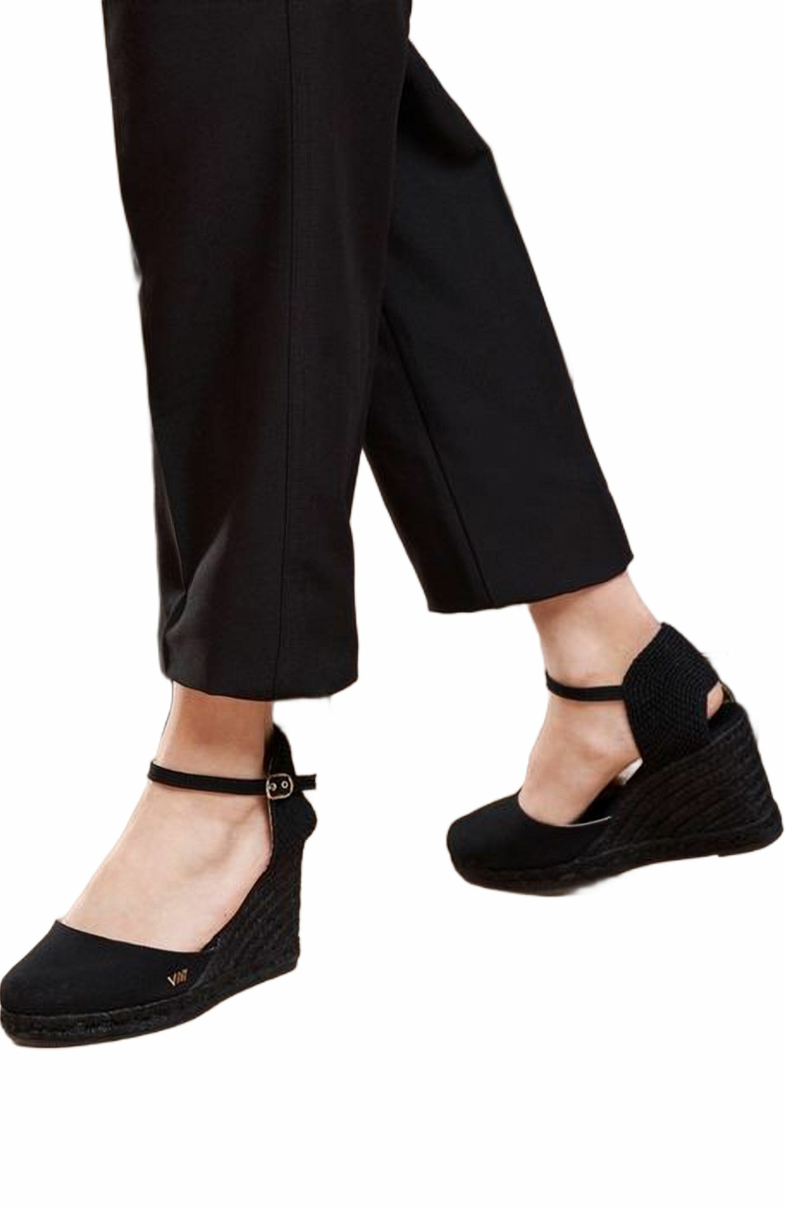 Satuna Canvas Espadrille Wedges, Alternate, color, Black/Black